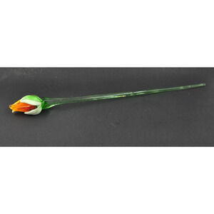 HUGE Vintage Murano Hand Blown Art Glass Flower Long Stem - 18 1/2" LONG